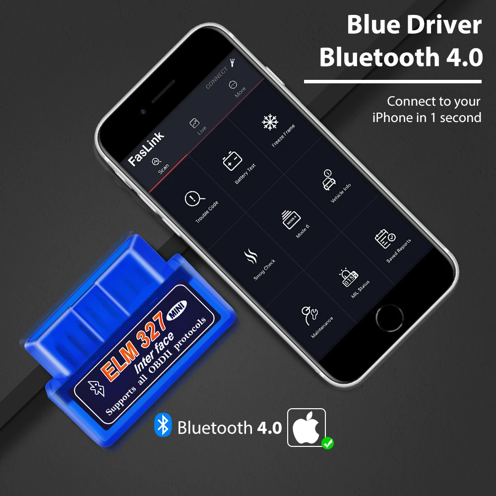 Bluetooth ELM327 V2.1 для IPhone бесплатное обновление автомобильный OBD2 сканер