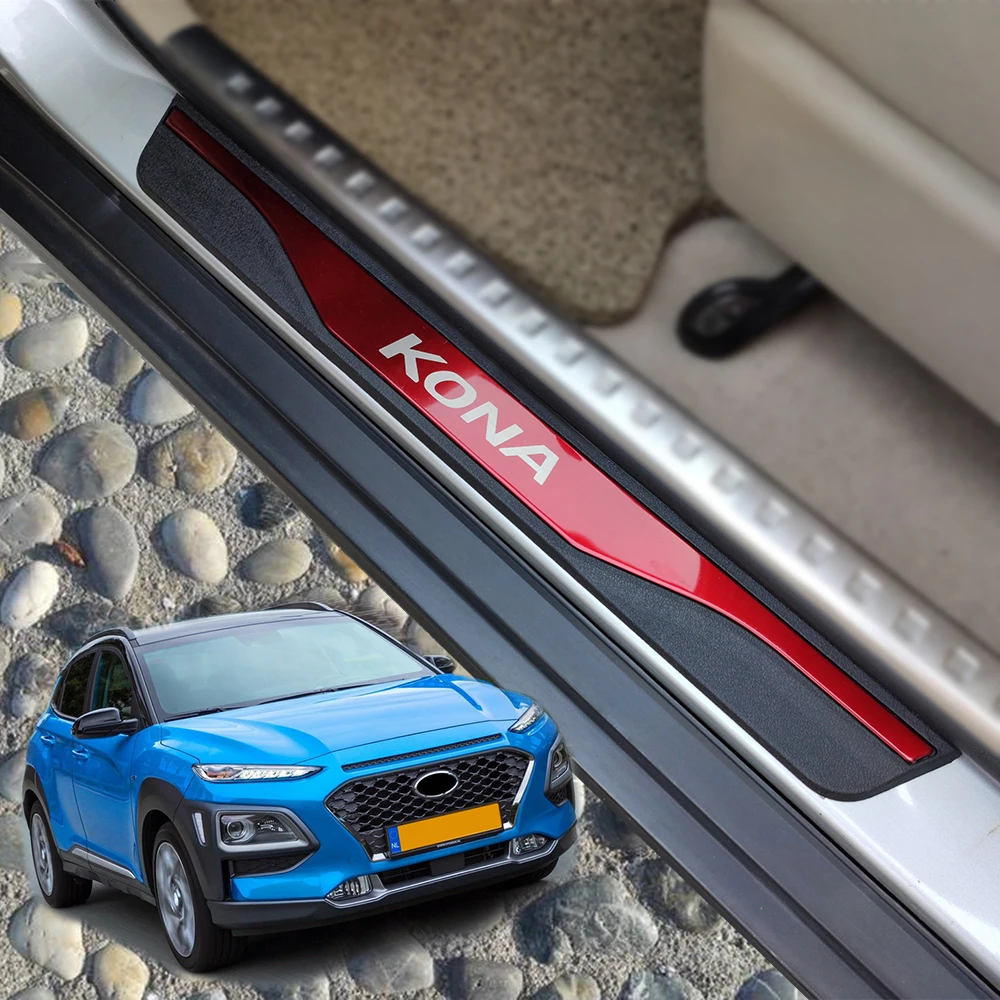 Аксессуары для автостайлинга hyundai Kona, накладки на пороги из нержавеющей стали, накладки на педали автомобиля
