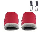 Зимние теплые плюшевые подкладочные перчатки для детской коляски, нейлоновые водонепроницаемые теплые флисовые перчатки для детской коляски, аксессуары для коляски, товары