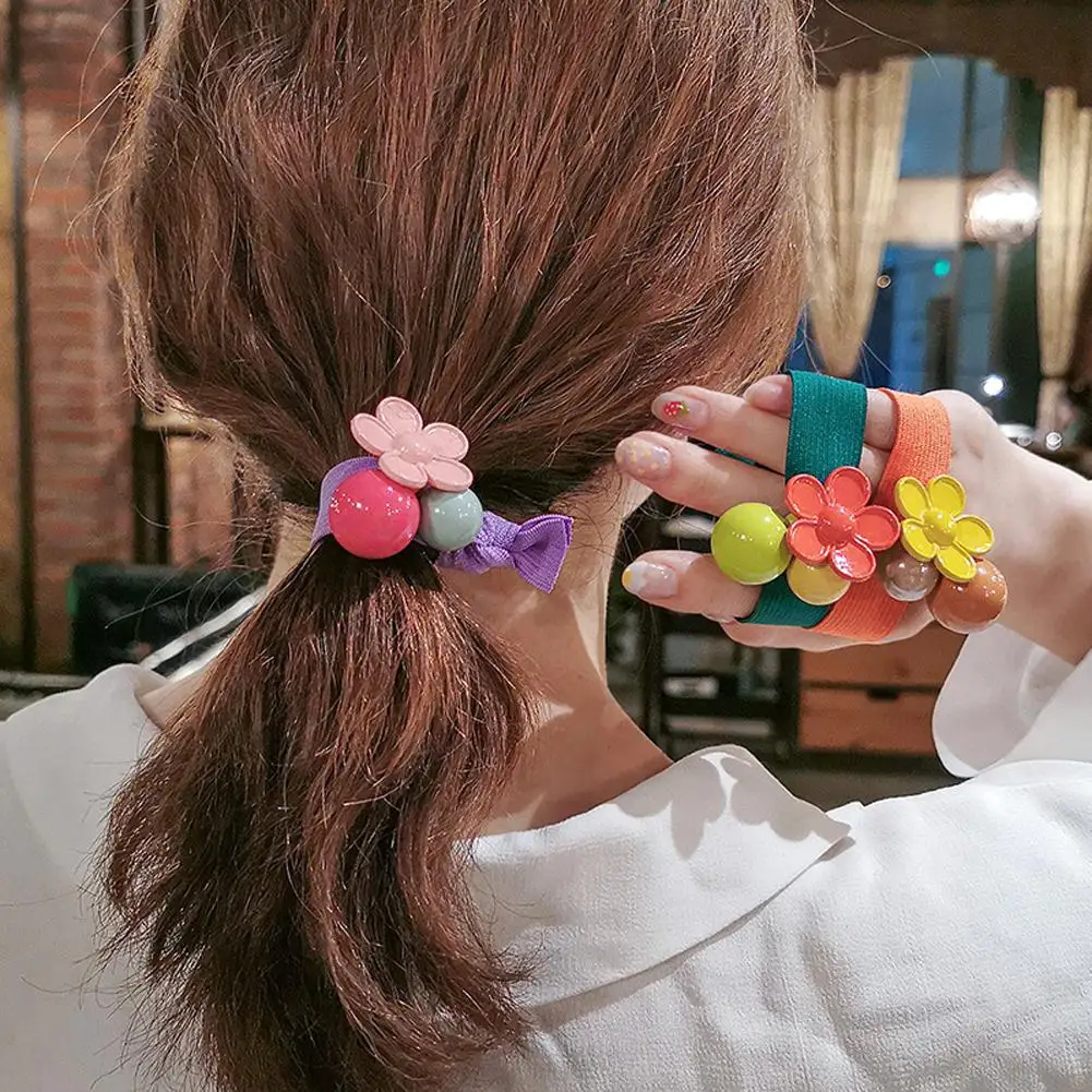 

Женская резинка для волос MISSKY, эластичная лента ярких цветов в форме цветка, украшение для волос для женщин и девочек