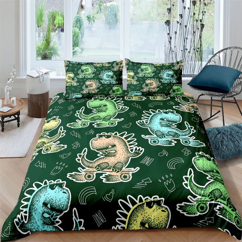 

Bedding Set 3D Digital Printing Cartoon Dinosaur Duvet Cover Pillow 2/3pcs Kids Bedding Set Luxury Home Textiles