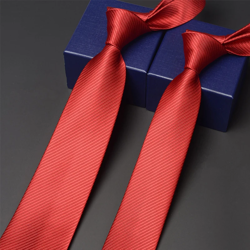 

Men's Wedding Party Tie 2020 Brand New High Quality Red Ties For Men Business Work Necktie Fashion Formal Neck Tie With Gfit Box