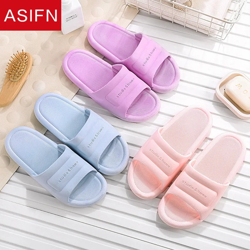 

ASIFN House Bathroom Slippers Men Women Non Slip Indoor Bathing Shoes Zapatos De Hombre Home Bath Slides Male Summer Flip Flops