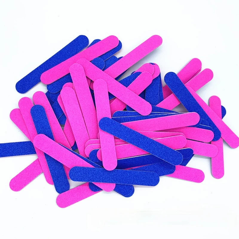 

100 шт. двухсторонние пилки для ногтей наждачная бумага буферная тонкая полумесяц зернистость одноразовая для удаления кутикулы