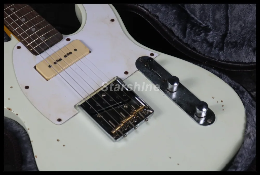 Горячая Relic TL Электрический GuitarZ-ZS4 P90 пикапы струны через тело клен шеи золы тела