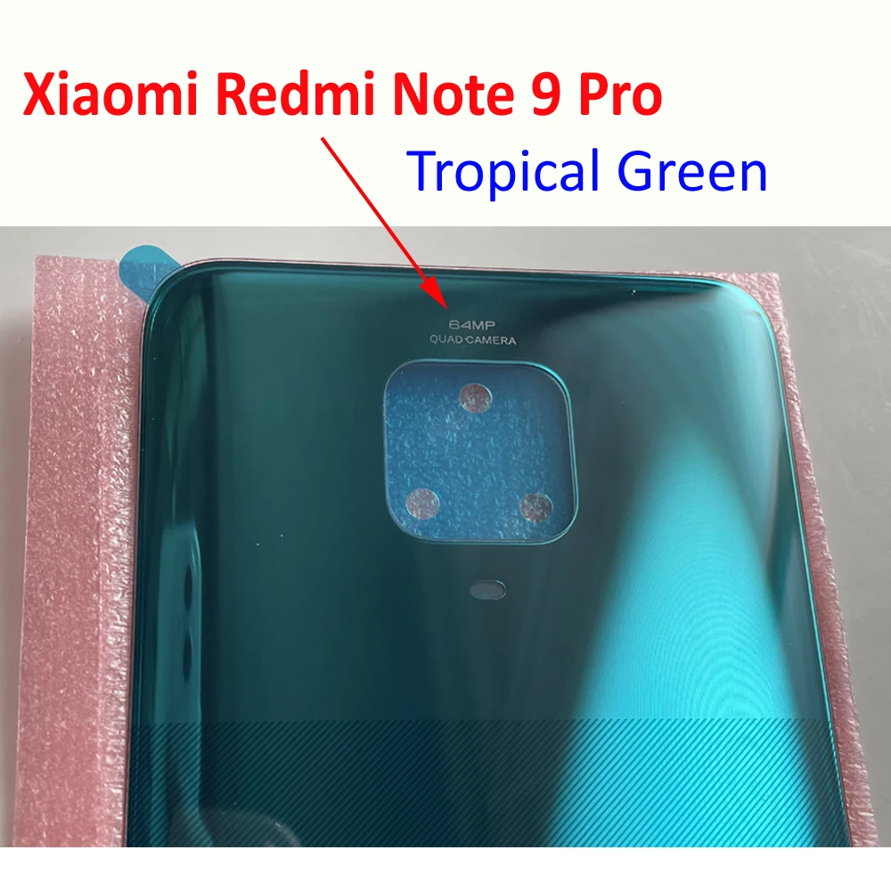 Задняя крышка батарейного отсека для Xiaomi 100% Note 9 Pro Note9 стеклянная панель с клеем