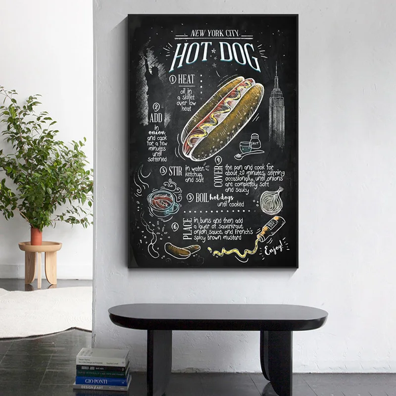 Постеры на холсте с изображением кухни бургеров хот-догов Интернет-кафе