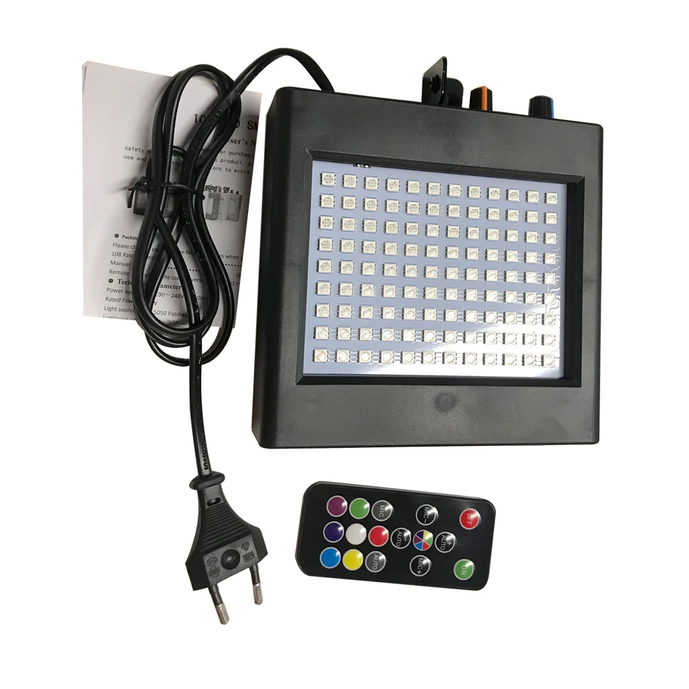 180 светодиодов стробоскоп светильник портативный 35 Вт Rgb пульт ДУ со звуковым