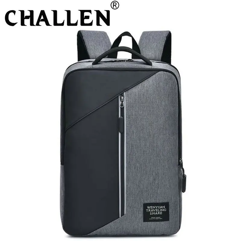 Новый мужской рюкзак простой и повседневный вместительный дорожный с USB Женская