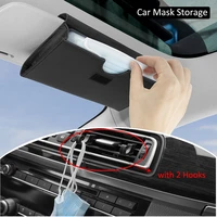portable mask storage box with hooks for disposablecloth face coverings for universal car organizer leather case container 2021