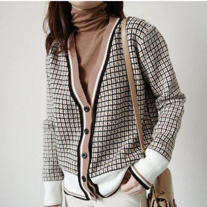 

Женский вязаный свитер, кардиган свободного покроя с длинным рукавом, осень 2020