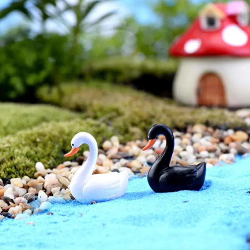 Маленький мини милый Гусь модель лебедя аквариума орнамент Сказочный Сад