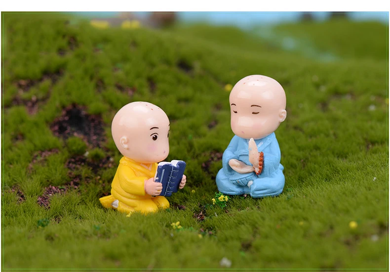 

8 pcs Micro Landscape Decoration Diy Meat Decoration Kung Fu Small Monk Bonsai Small Ornaments Plastic Gifts