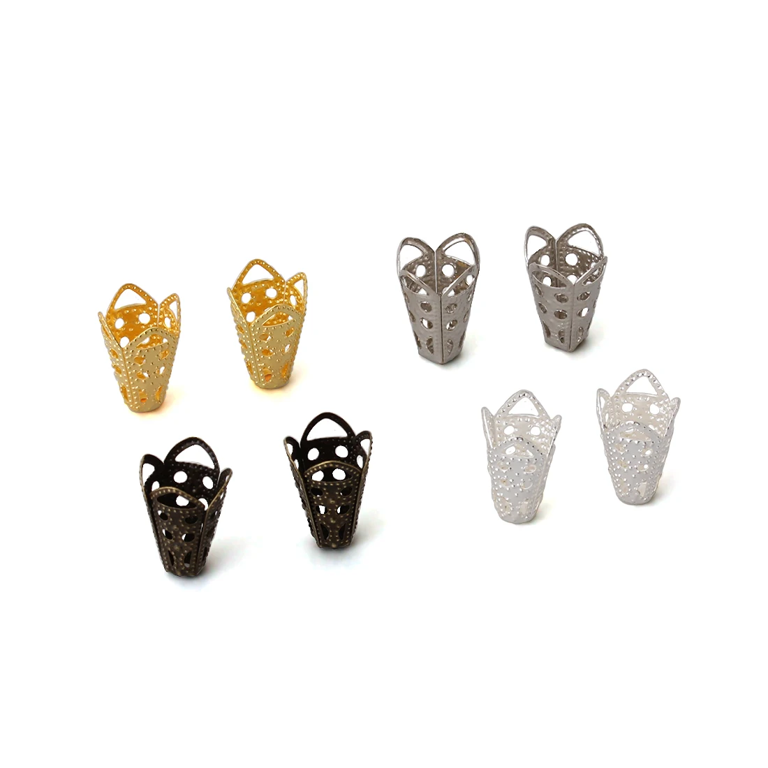 

100pcs/lot Hollow Torus Flower Spacer Beads End Caps Clasps Charms Making DIY Pendant Connectors For Jewelry Findings Wholesale