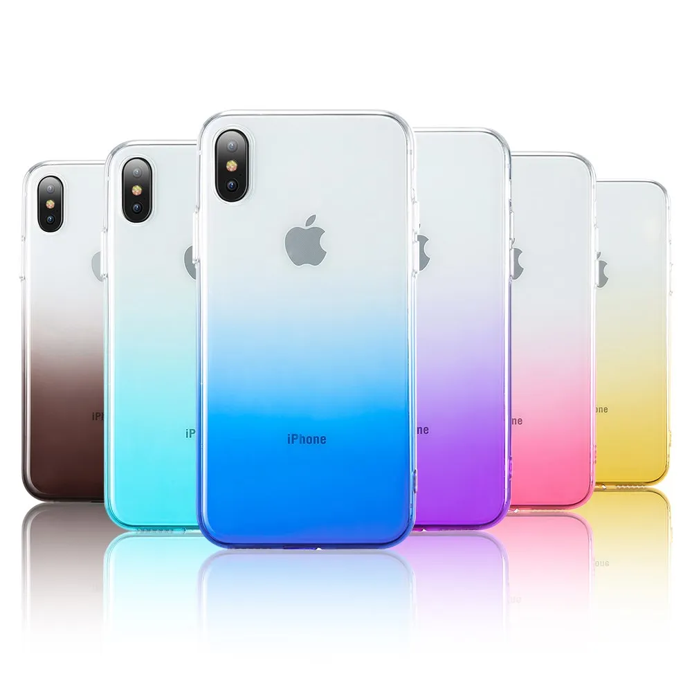 KISSCASE градиентный чехол для iPhone XS Max 7 8 Plus XR силиконовые чехлы телефонов X 5s SE 5 6 S