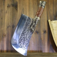 8 5 inch fixed blade knife copper kirin decor cleaver chopper slicing hanamde forged kitchen knives bone meat and poultry tools