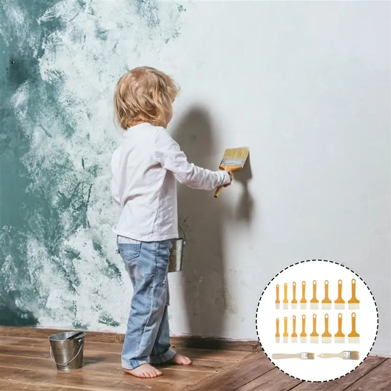 

18pcs Useful Wall Paint Brush Oil Painting Brush Wood Handle Brush Painting Brush
