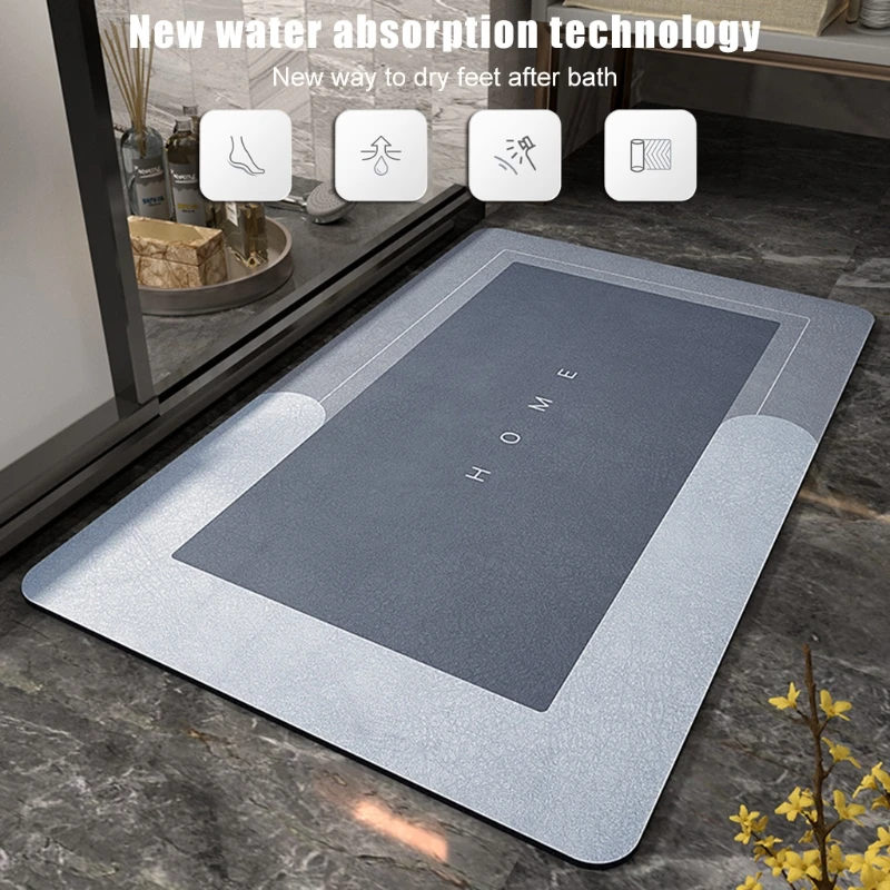 

Бытовой коврик для ванной с нескользящей резиновой подкладкой, супер впитывающий дверной коврик, быстрое использование, напольный коврик д...