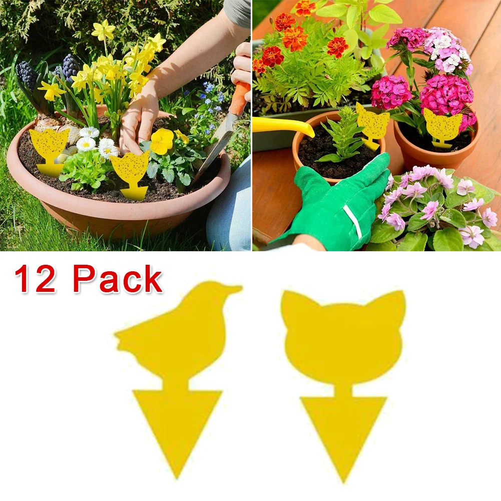 12 шт. липкая ловушка для мушек бумага желтые ловушки фруктовые мушки насекомых