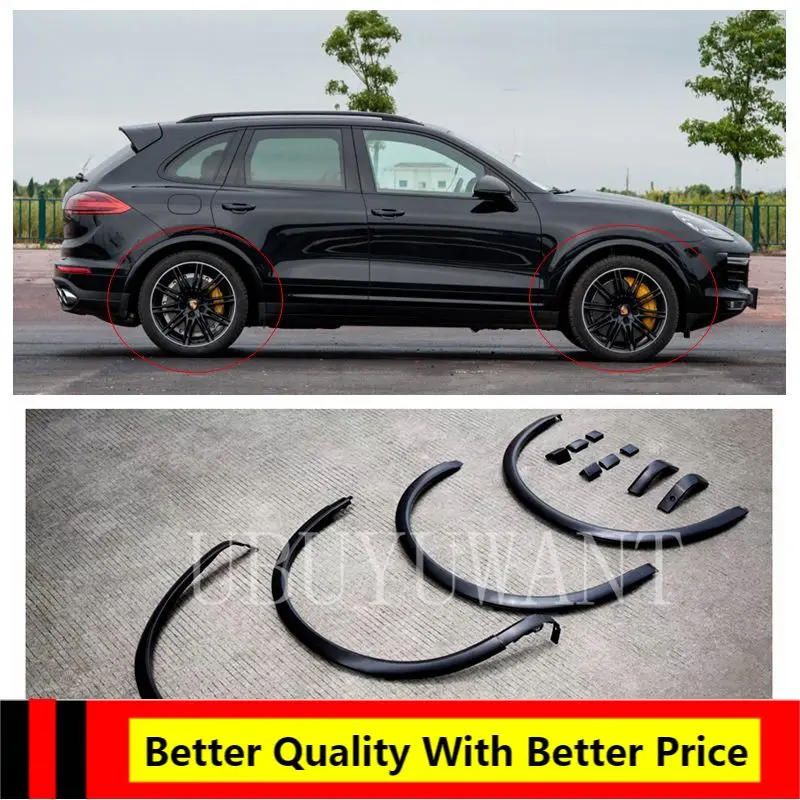 

4pcs High Quality Auto Mudguards Car Fender Wheel Eyebrow Protector Wheel Arch Trim Strip For Porsche Cayenne 2015 2016 2017
