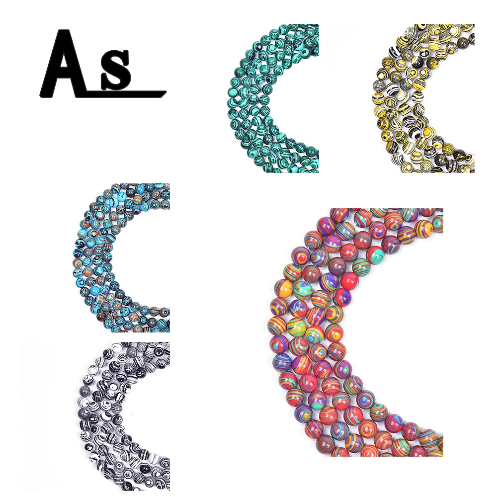 Asingeloo натуральный камень разноцветный малахит павлин круглые бусины аксессуары