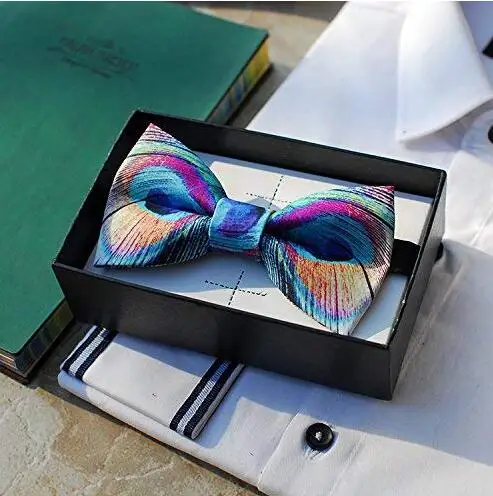 Новинка мужской галстук бабочка перо павлина стильный бабочка|Мужские галстуки