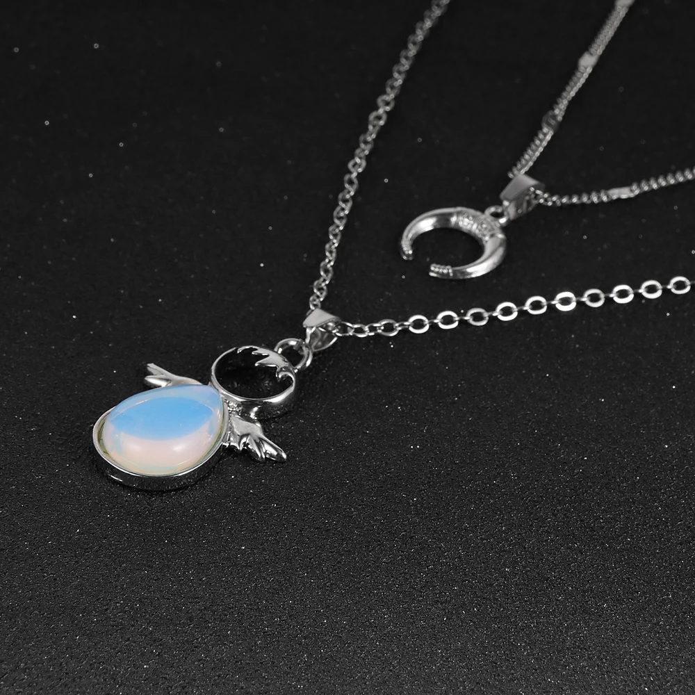 Женская розовая подвеска в виде кристалла с крыльями ангела из натурального