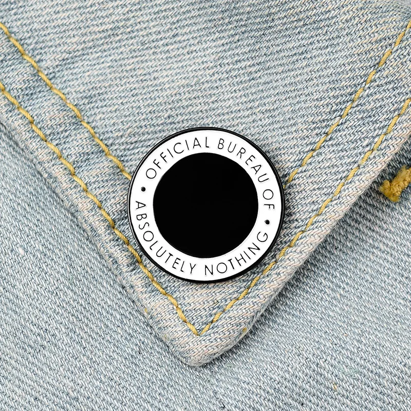 

Creative Letter Enamel Pin OFFICIAL BUREAU OF ABSOLUTELY NOTHING брошь Coat Shirt Lapel Badge Wholesale Brooches for Women
