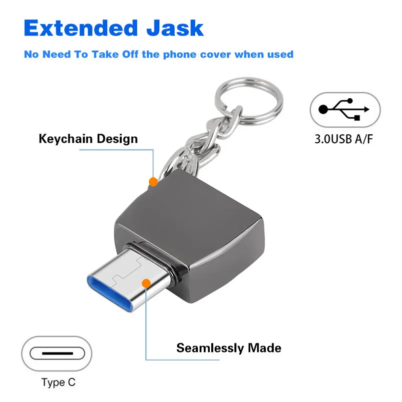 Type-C-USB портативный мини-адаптер для передачи данных и зарядки адаптер-конвертер высококачественный USB-C-USB адаптер 30OCT23