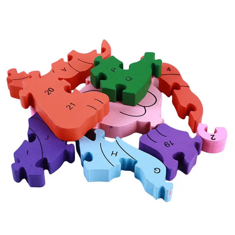 

Hot Kids Wooden Puzzle Toys Children Learning Toys Puzzle Letters Alphanumeric Lovely Snake Shape Wooden Puzzle Educational Toy