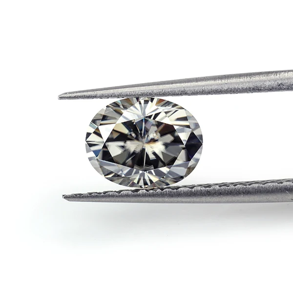 

Starsgem 7*10mm 2ct Pretty Grey Oval Moissanite Gemstone VVS Test Positive for Ring Setting