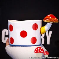 creative cartoon ceramic mugs cute mushroom coffee milk cup hand painted drinkware teapot set 260ml mugs novelty friends gifts