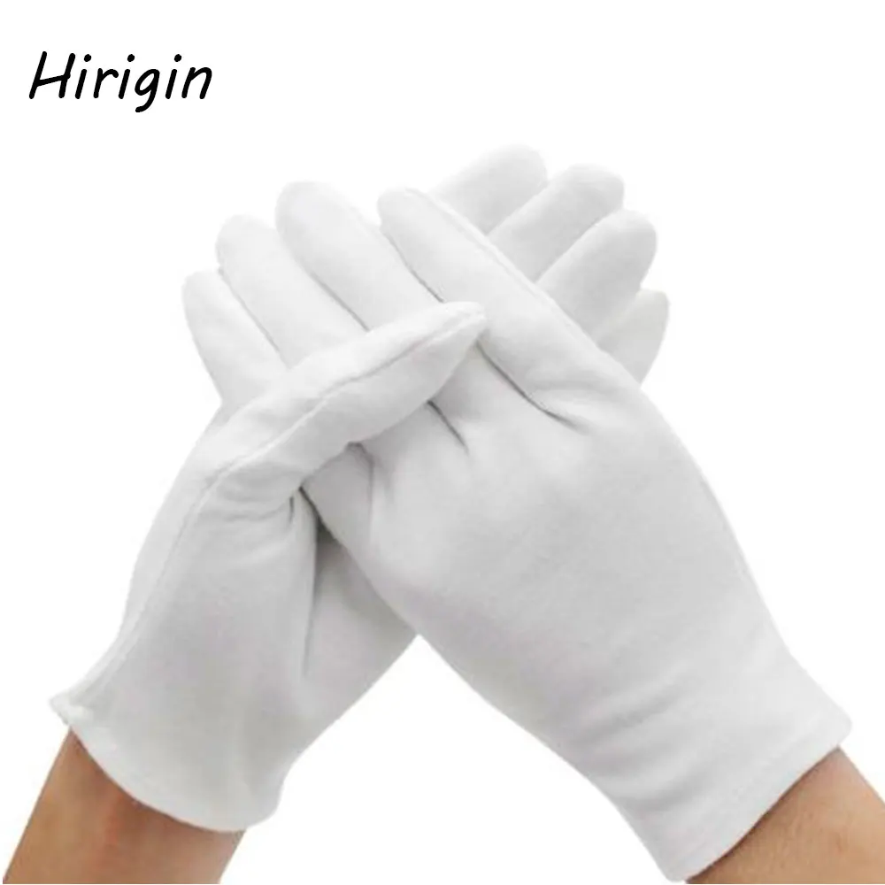 

6 Pairs/Lot White Cotton Stretchable Lining Gloves Ceremonial Gloves for Coin Jewelry Silver Inspection Waiters/Drivers Gloves