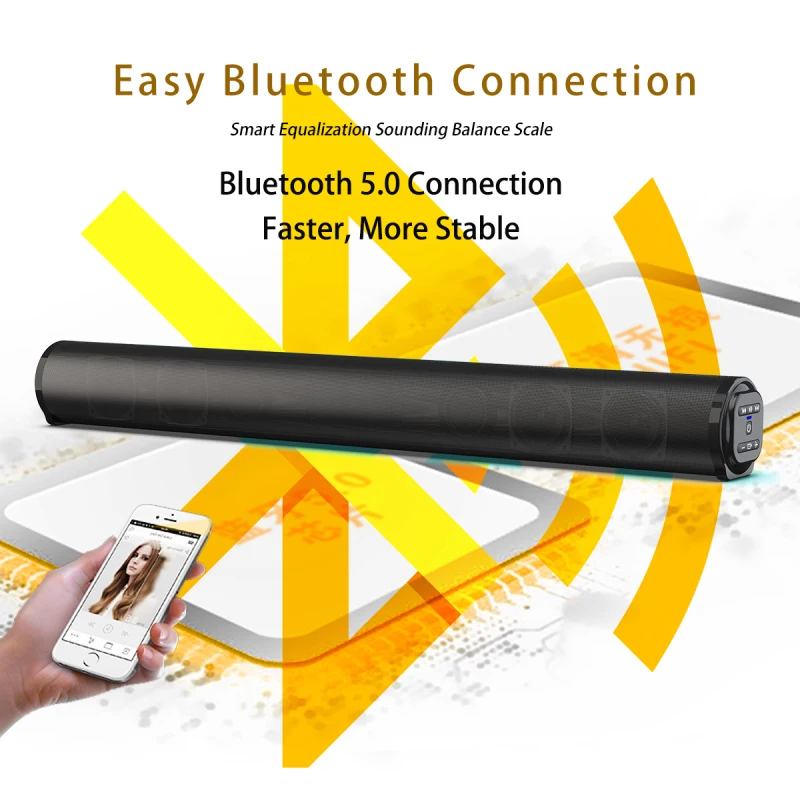 BS-10 Soundbar TV Home Theater With Subwoofer Remote Control System 40W Wireless Bluetooth Speaker Cable For PC | Электроника