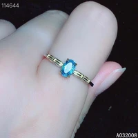kjjeaxcmy fine jewelry 925 sterling silver inlaid natural blue topaz ring delicate new female gemstone ring vintage support test