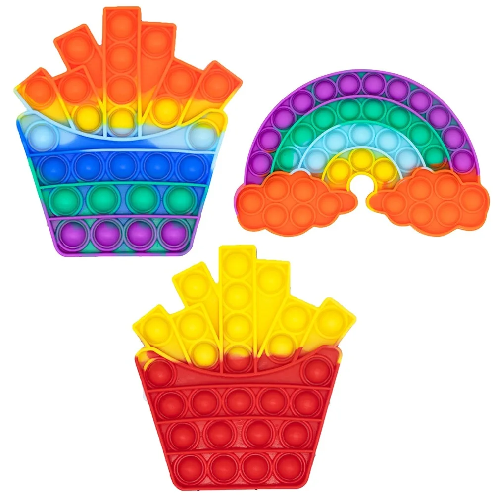 Juguete sensorial antiestr&eacute;s para ni&ntilde;os y adultos, juguete Antiestr&eacute;s con burbujas de empuje, con arco&iacute;ris, para aliviar el estr&eacute;s-2