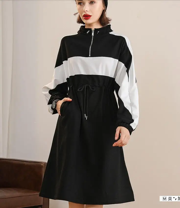 2020 весеннее женское Спортивное платье свободное с рукавом летучая мышь