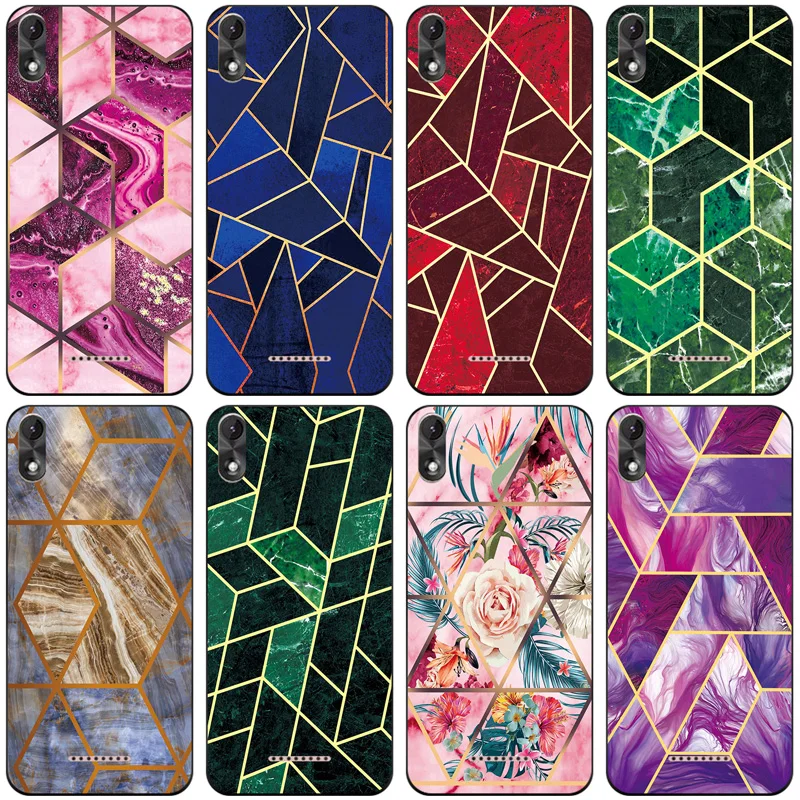 Мягкий чехол для телефона с геометрическим мрамором Wiko Lenny 4 Plus 5 &quotFunda Глянцевый