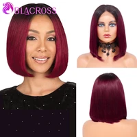 blackross red short bob wigs 4x4 lace front human hair for women pre plucked hairline bob wigs brazilian remy hair swiss lace
