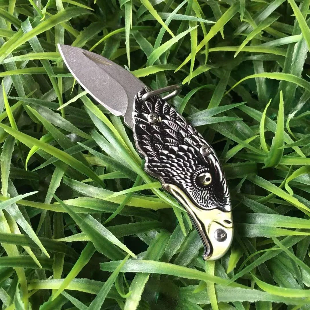 

500PCS Small Eagle Camping Folding Knife Stainless Steel MINI Pocket Knife Keychain EDC Box Cutter Tools