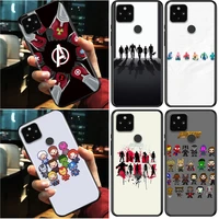 aesthetic avengers members shockproof cover for google pixel 6 6a 5 4 5a 4a xl pro 5g black phone case shell soft coque