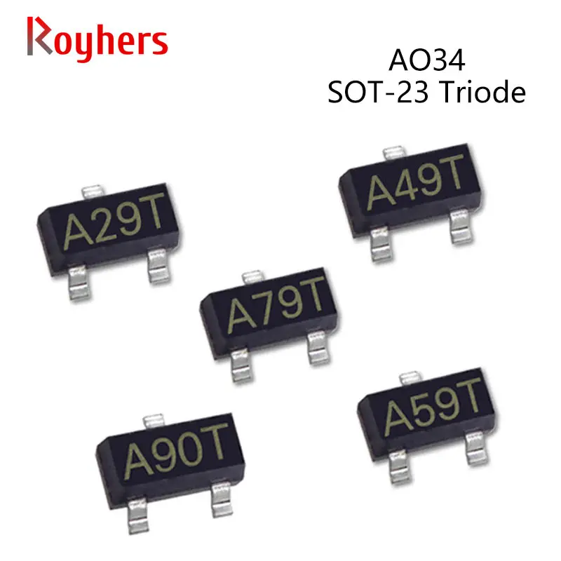 

50 шт SMD P канальный транзистор AO3402 A29T A03403 A39T A03404 A49T A03405 A59T A03406 A69T A03407 A79T IC SOT-23 Триод A0340