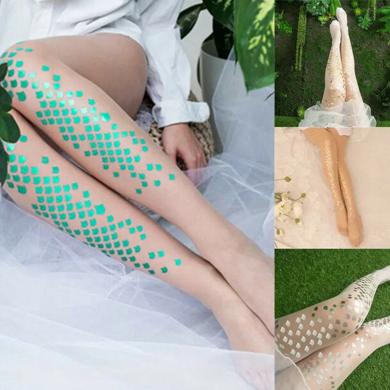 Сексуальное ажурное для женщин Green чешуя Русалки прозрачный хвост выше колена до