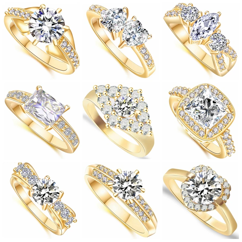 19 разные стили Классического фасона Обручальные кольца для женщин ААА