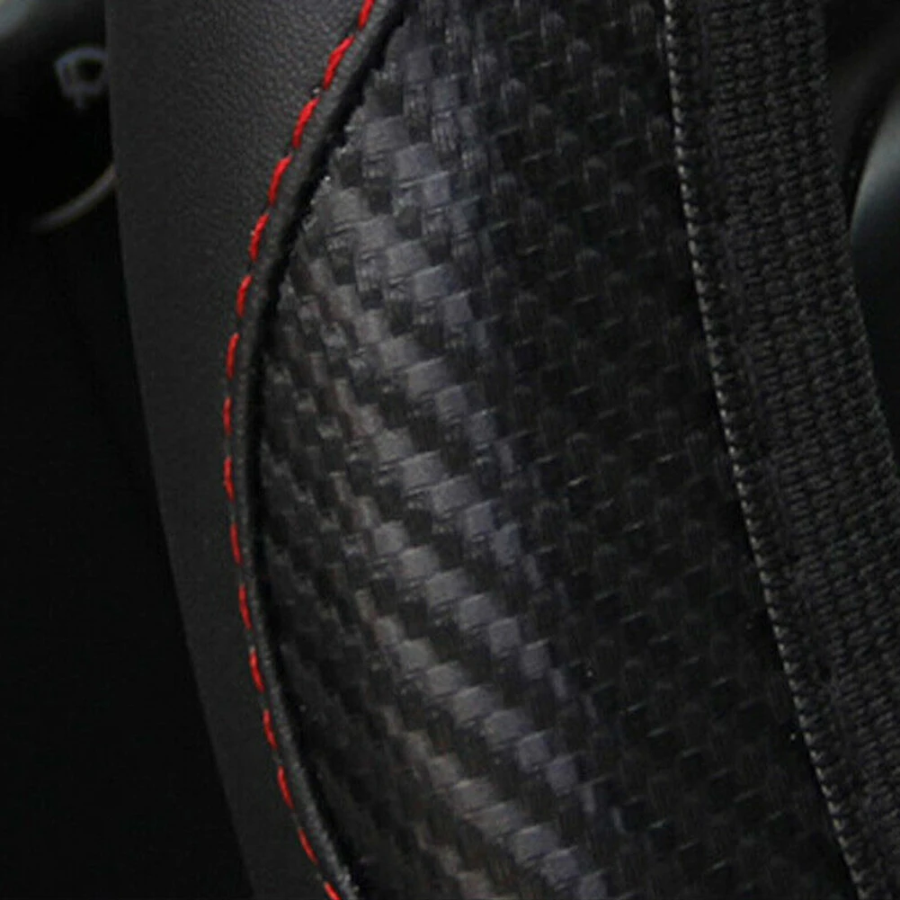 Car Steering Wheel Cover Carbon fiber leather Protector Fiber Leather Anti-Slip For 37~38CM | Автомобили и мотоциклы