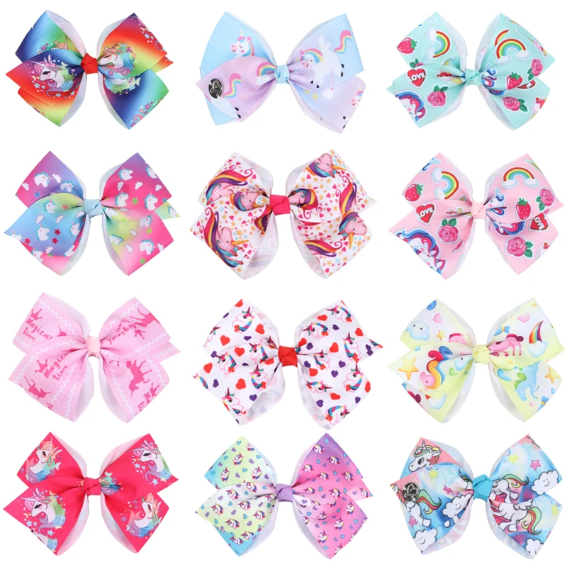 

CN 1PC Handmade Hair Clips for Girls Kids Rainbow Cartoon Heart Hair Bows Hairpins Hairgrips Hair Accessories