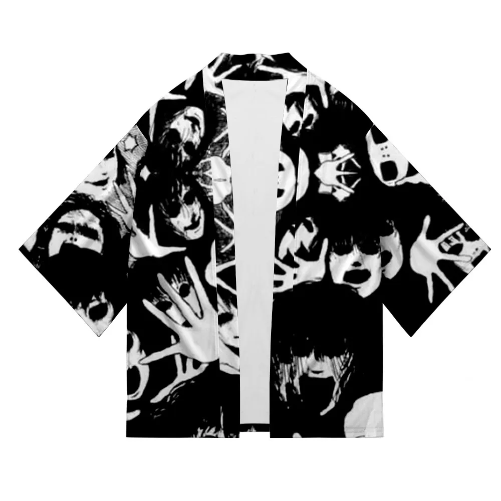 

Anime Junji Ito Kimono Japanese Traditional Kimonos Men Women Cartoon Cosplay Cloak Kimono Cardigan Haori Yukata Summer Kimono