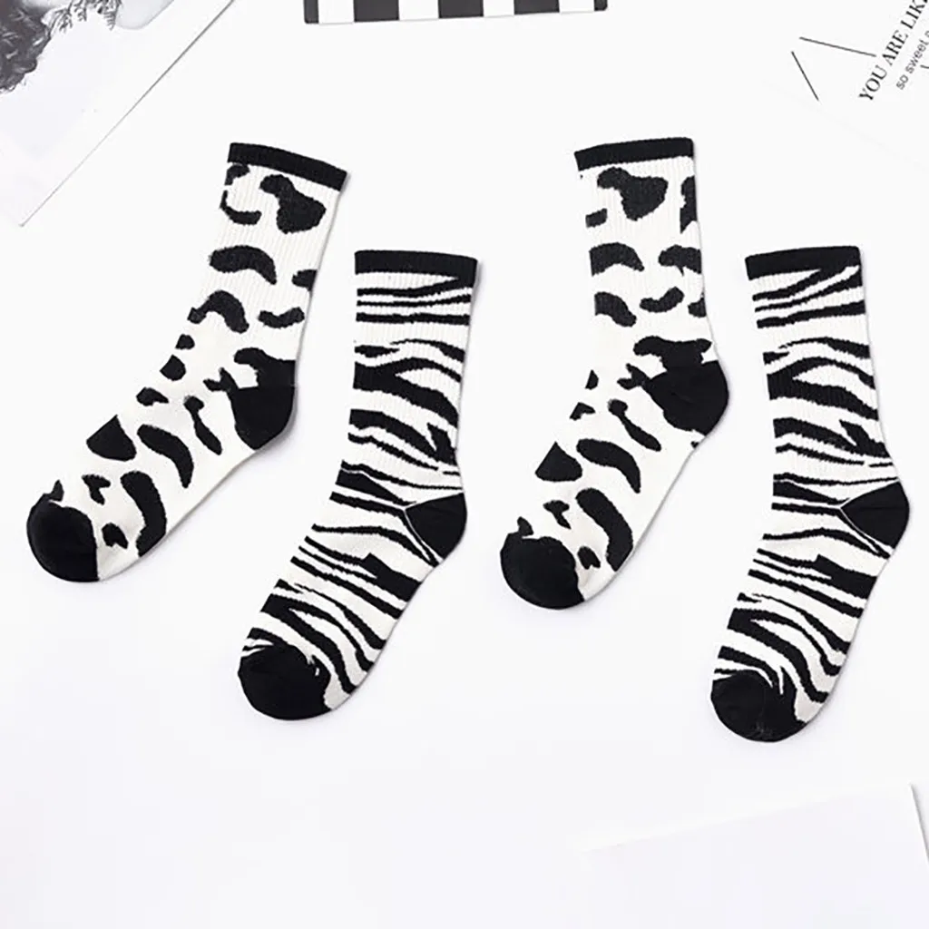 Носки женские хлопковые ярких цветов с принтом коровы # y3|Носки| |