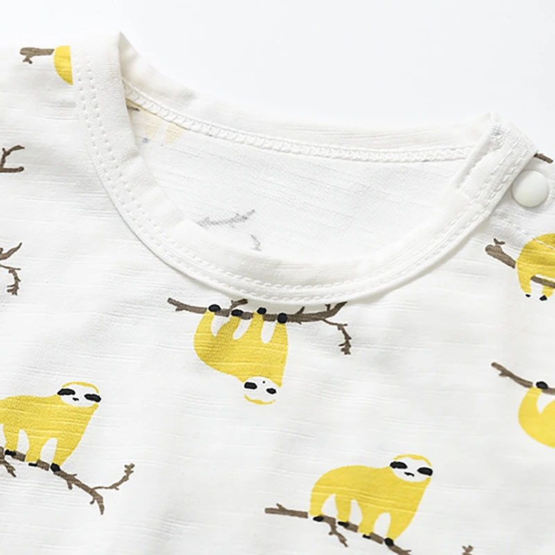 Комбинезон детский хлопковый с коротким рукавом боди для новорожденных | Детская