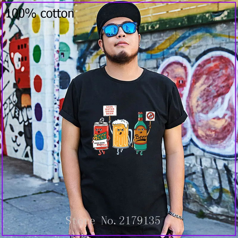 

2020 New Funny Save Water Drink Beer T shirt men casual tshirt Leisure tops hipster harajuku Tshirt comic men t-shirt camisetas